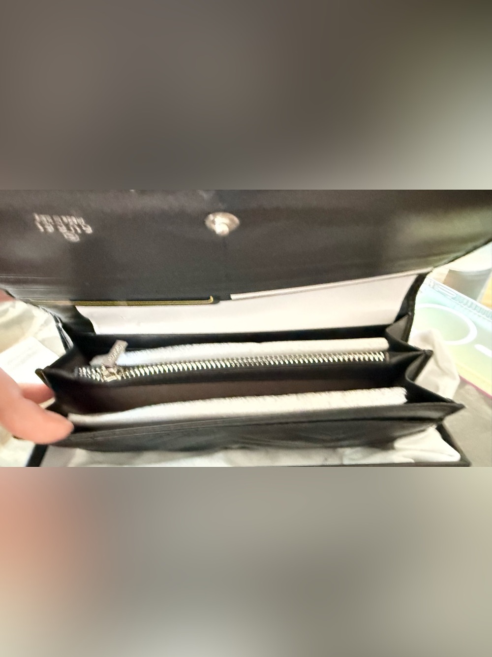 Buttery Smooth Black Quilted Wallet with Silver Hardware BNIB - Picture 6 of 7